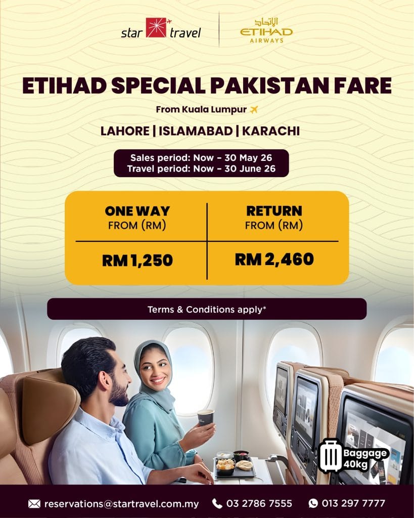 Etihad Special Pakistan Fare