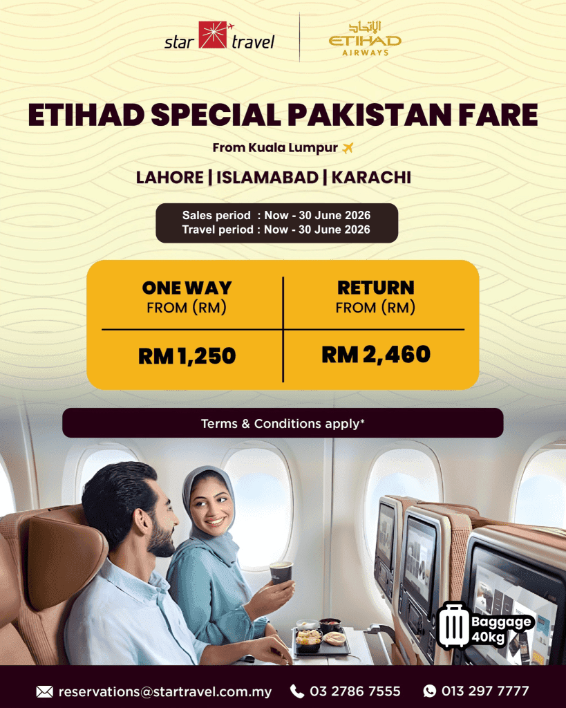 Etihad Special Pakistan Fare